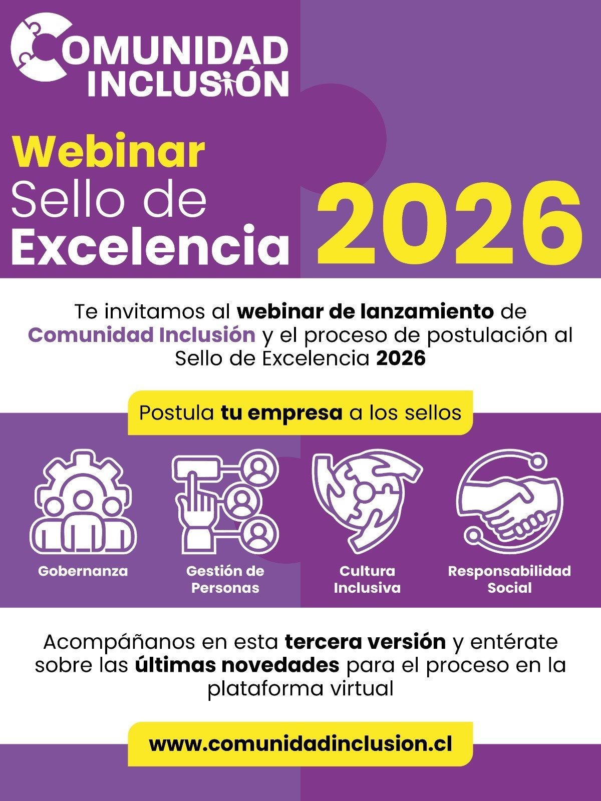 Webinar: Lanzamiento Comunidad Inclusión y Sello Excelencia 2026